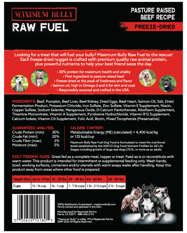 Raw Fuel Beef Back 4oz