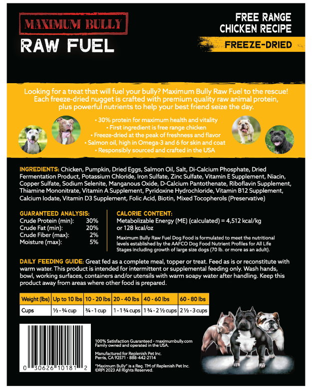 Raw Fuel Chicken Back 4oz